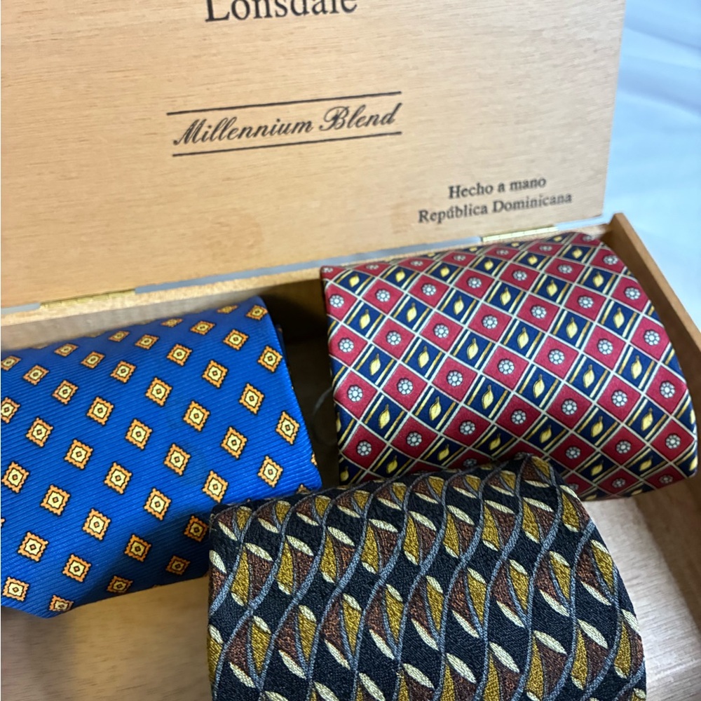 Millennium Blend Men's Tie Set - Blue, Red, Brown